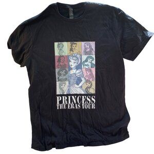 Disney Princess The Eras Tour Black T-Shirt By Gildan Size L Softstyle Cotton